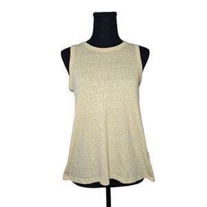 J.Crew Cotton Blend Knot-Back Tank Top Women's Size Small Light Yellow